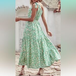 One shoulder floral maxi